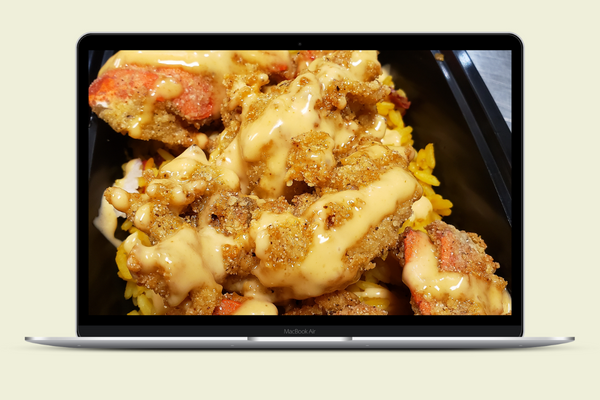 E8 - Fried lobster tail and 4 Shrimp